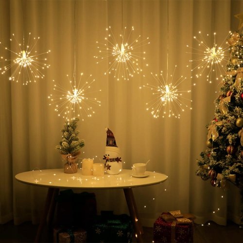 Світлова новорічна гірлянда‑феєрверк «штора» XL‑81‑20, мідний дріт, 3×0,3 м