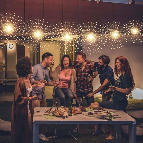 Світлова новорічна гірлянда‑феєрверк «штора» XL‑81‑20, мідний дріт, 3×0,3 м