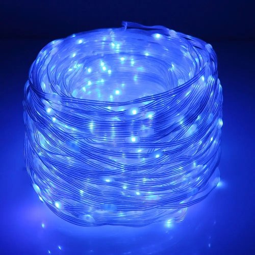 Гірлянда LED 500, прозорий провід, синє світло, 450+25+4501+25 м, XL-53-5