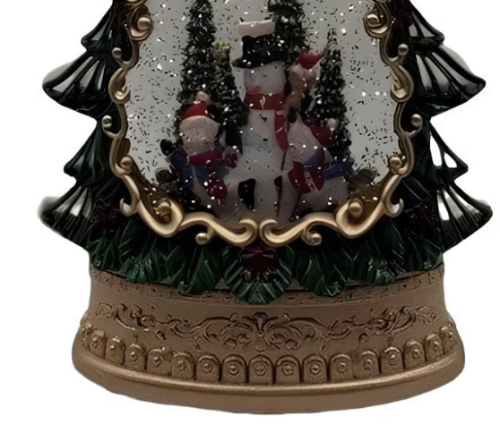 Сніжна ялинка SH1616 з Дідом Морозом і подарунками, LED підсвітка, автопіддув