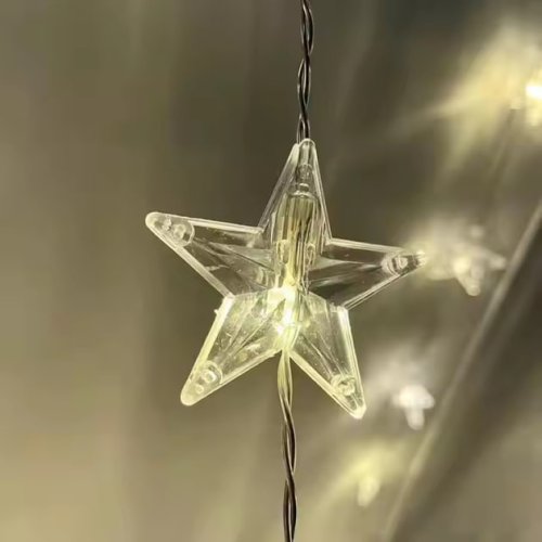 Світлодіодна гірлянда-штора «Зірки» 3×3 м, USB-живлення, тепле світло