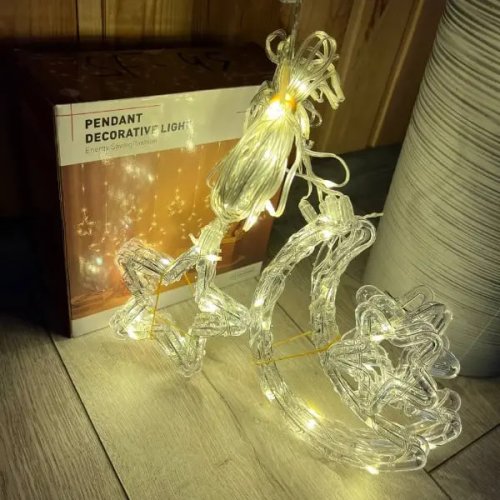 Гірлянда-штора LED «Місяць і зірки» 3 м, тепле світло, USB, SF-43