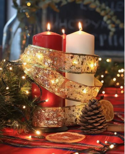 Гірлянда LED-стрічка на ялинку 10 м на батарейках, тепле біле світло