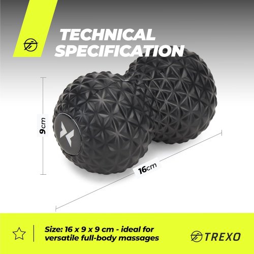 Фітнес-ролик для масажу з подвійним м’ячем 16×9 см, набір ND-5274