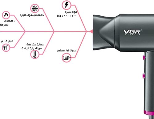Професійний фен VGR V-400 для дому та салону, потужний і зручний