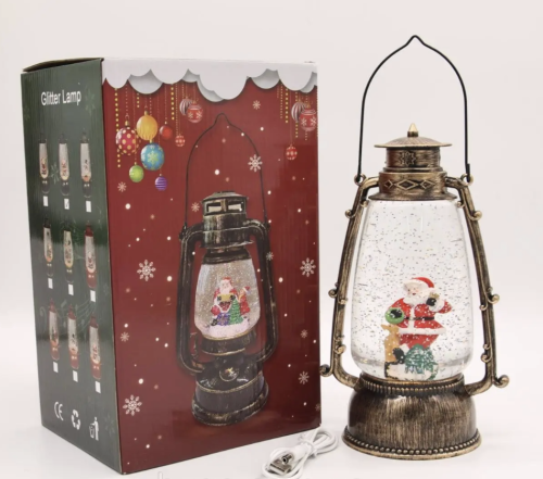 Новорічний LED-ліхтар-декор XHF-8004 зі снігопадом і музикою, світильник «Сніжний світ»
