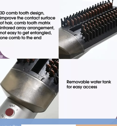 Парова щітка-фен 3в1 Hair Steam Brush: випрямляч, фен і гребінець INFRARED+SPRAY HOTairCOMB