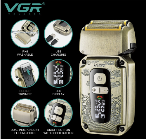 Професійна сітчаста електробритва VGR V-337 для гоління та стрижки