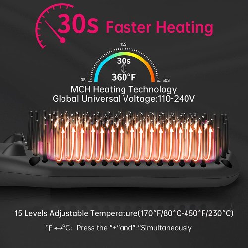 Щітка-випрямляч гребінець Straight Artifact HQT-906B з LED-дисплеєм