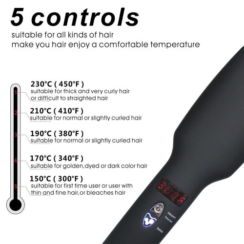 Гребінець-випрямляч 2в1 PTC Heating: стайлер-щітка для волосся з іонізацією