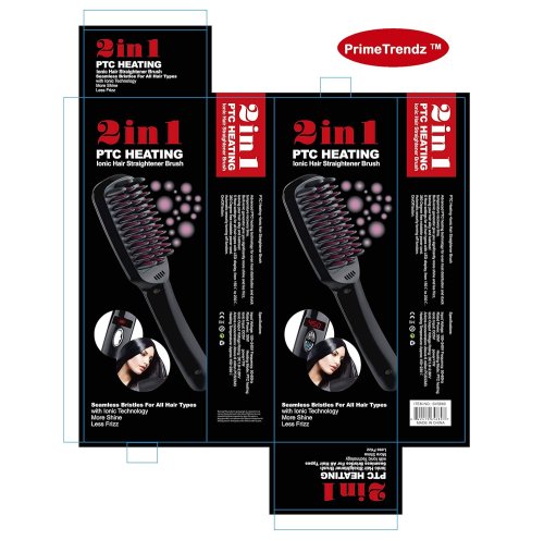 Гребінець-випрямляч 2в1 PTC Heating: стайлер-щітка для волосся з іонізацією