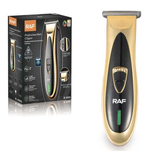 Акумуляторна машинка для стрижки RAF R.4006 + 3 насадки, бездротовий тример з USB-зарядкою