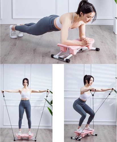 Підлоговий тренажер TR-21 для дому 2-в-1 з еспандерами, багатофункціональний для інтенсивних тренувань м’язів