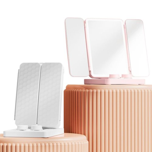 Дзеркало косметичне CY113 потрійне з LED-підсвічуванням та відсіком для лінз