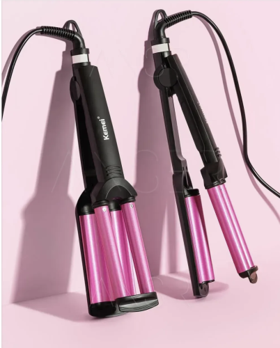 Потрійна керамічна плойка Kemei JFQ-KM-2022 для створення локонів