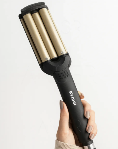 Потрійна керамічна плойка Kemei JFQ-KM-2022 для створення локонів