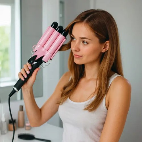 Потрійна керамічна плойка Gemei GM-1956 для створення локонів