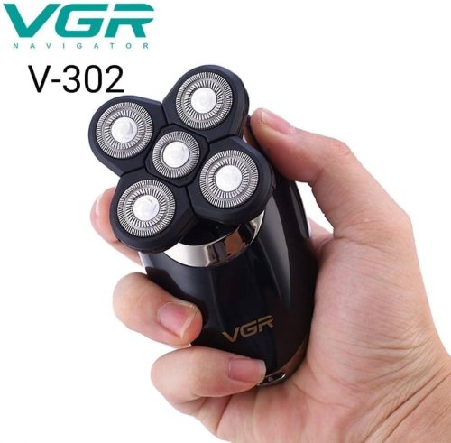 Водонепроникна бездротова електробритва VGR V-302 з набором насадок