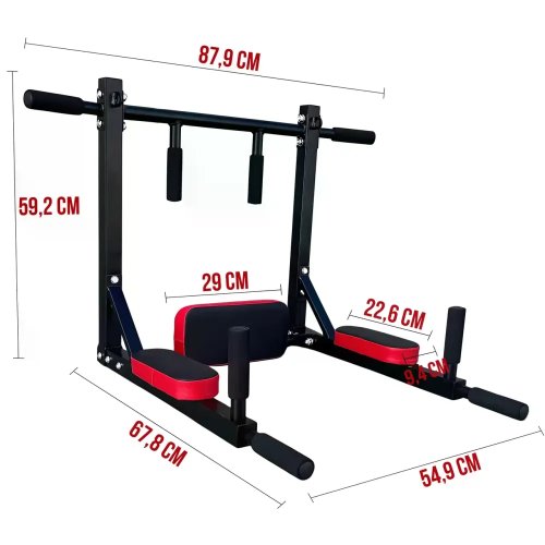 Настінний турнік 3-в-1 для дому: підтягування, віджимання, прес (спина, руки, живіт)