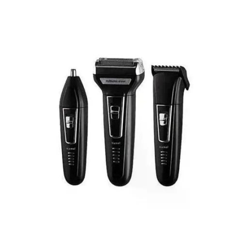 Чоловічий тример-електробритва 3-в-1 GEMEI GM-573: борода/вуса/ніс/вуха, акумуляторна, насадки для окантовки