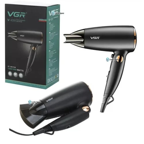 Дорожній складаний фен VGR V-439 1600W з холодним обдувом і насадкою-концентратором