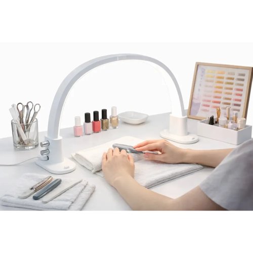 Настільна LED лампа F-686 біла для салону краси: манікюр, косметолог, бровіст, робота майстра