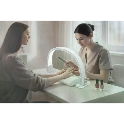 Настільна LED лампа F-686 біла для салону краси: манікюр, косметолог, бровіст, робота майстра