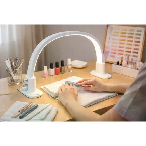 Настільна LED лампа F-686 біла для салону краси: манікюр, косметолог, бровіст, робота майстра