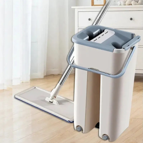 Швабра з мікрофібри з віджимом і відром Scratch Cleaning Mop Cleaner 360 (ледарка)
