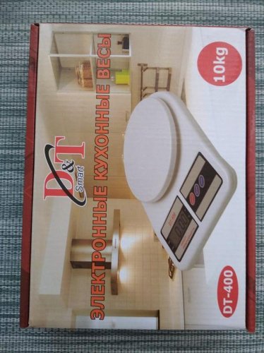 Кухонні електронні ваги DT 400 до 10 кг з LCD-дисплеєм, білі