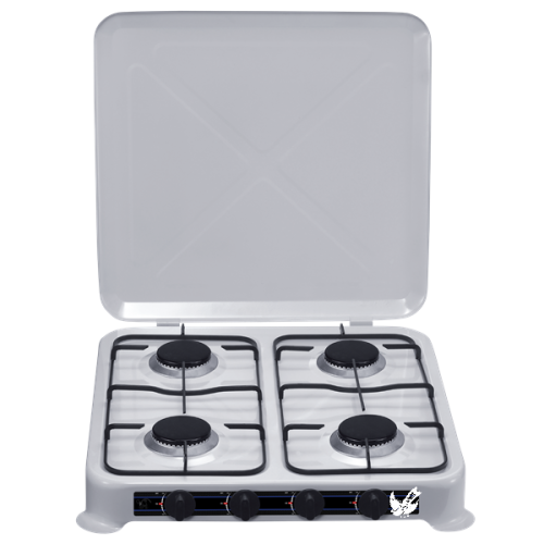 Настільна газова плита-талганок Domotec MS 6604, 4 конфорки, сіра