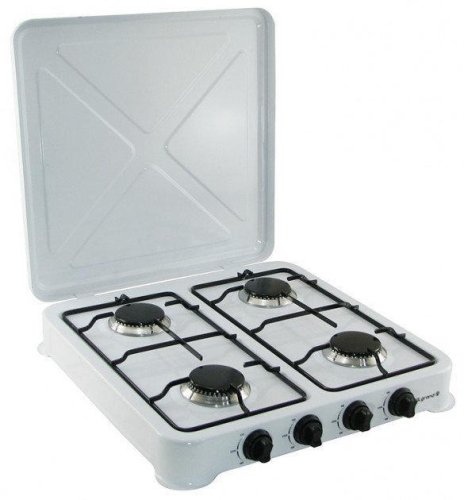 Настільна газова плита-талганок Domotec MS 6604, 4 конфорки, сіра