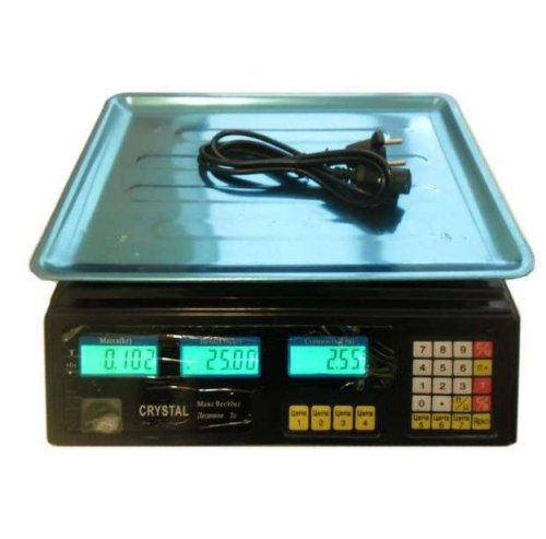 Електронні торгові настільні ваги CRYSTAL CR-50 50 кг з лічильником ціни