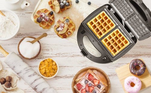 Мультимейкер DOMOTEC MS-7704 4в1: сендвічниця, вафельниця, гриль, горішниця