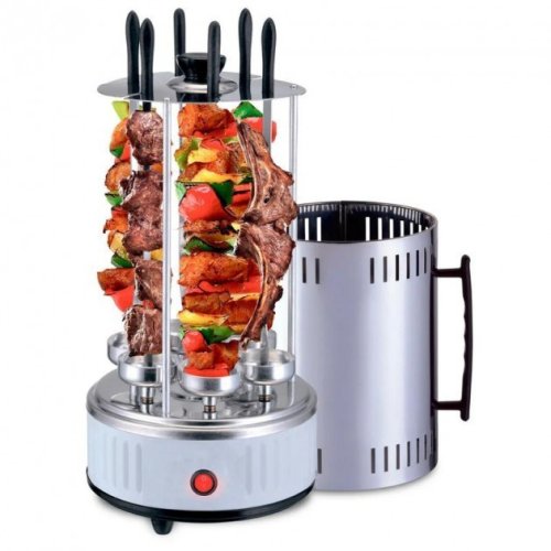 Електрошашличниця вертикальна Domotec BBQ MS-7782, 6 шампурів, 1000W, біла