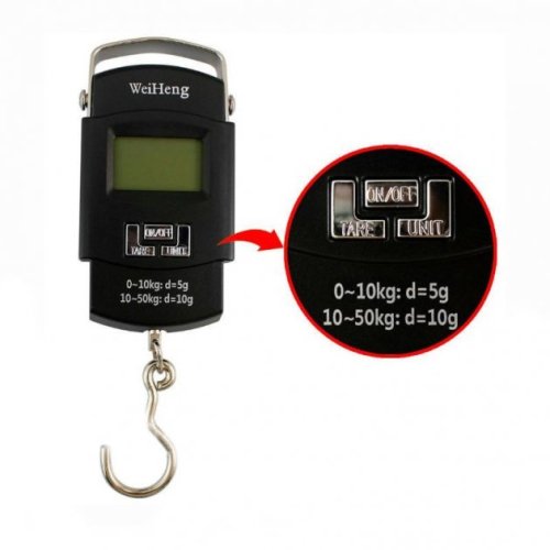 Ручні цифрові ваги-кантер WH-A08 до 50 кг (крок 5 г), електронні підвісні ваги