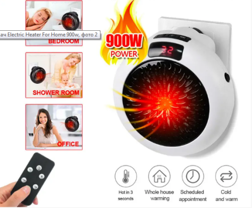 Портативний тепловентилятор Wonder Heater 600 Вт від мережі для дому (дуйчик)