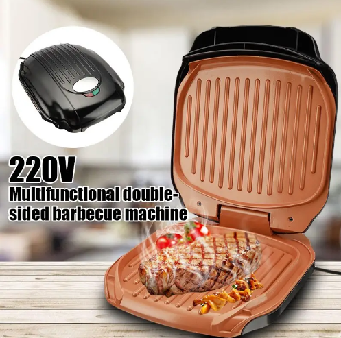 Контактний електрогриль RAF R522 притискний, антипригарне покриття, 1200 Вт