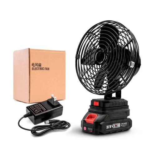 Акумуляторний вентилятор VAP-8 8″ з автоповоротом і USB-зарядкою, 2 батареї 21V