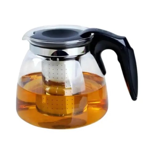 Електрочайник Hoffmans HM-7827 1800W скляний із заварником 2,2 л + 0,5 л для напоїв