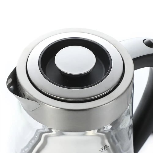 Електрочайник Hoffmans HM-2556 скляний з підсвіткою, шкалою та швидким кип’ятінням, 2000W