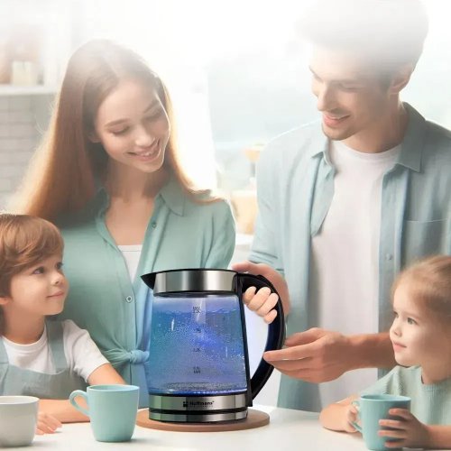 Електрочайник Hoffmans HM-2515 2,2 л скляний для чаю та кави, 1800 Вт