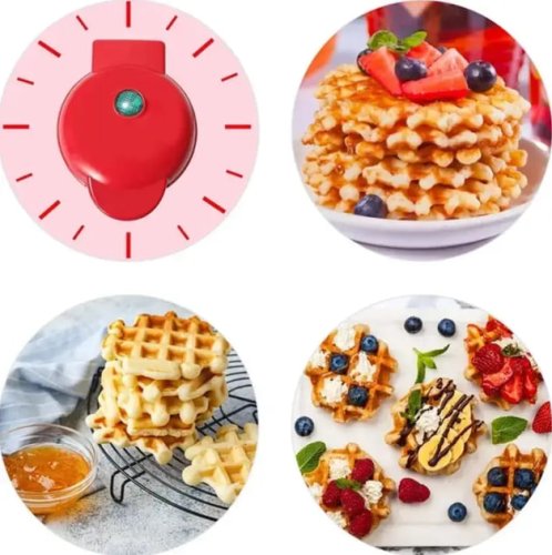 Електрична міні вафельниця XL-287, компактна, антипригарне покриття