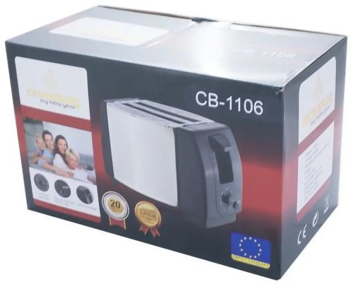 Тостер Crownberg CB-1106 750 Вт, горизонтальний побутовий на 2 тости