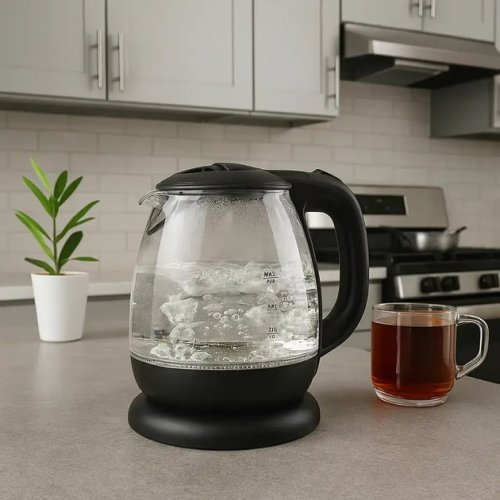 Скляний електрочайник MS-7910 1 л з LED-підсвіткою, 1650 Вт