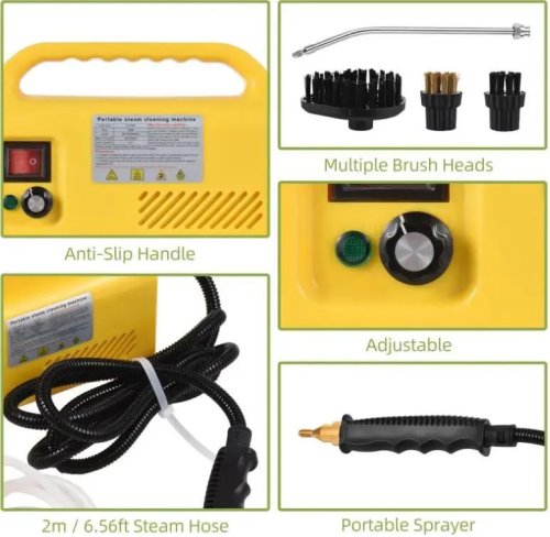 Портативний пароочисник для дому 1500 Вт + мийка високого тиску для меблів і поверхонь
