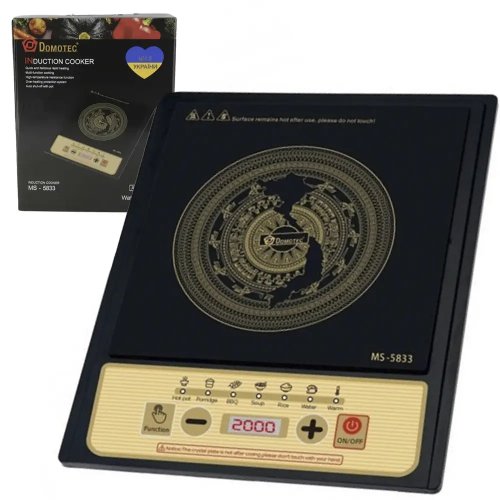 Індукційна настільна плита MS-5833 на 1 конфорку 2000 Вт із сенсорним керуванням