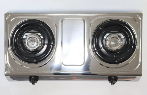 Настільна газова плита MS 6606 на 2 конфорки, нержавіюча сталь