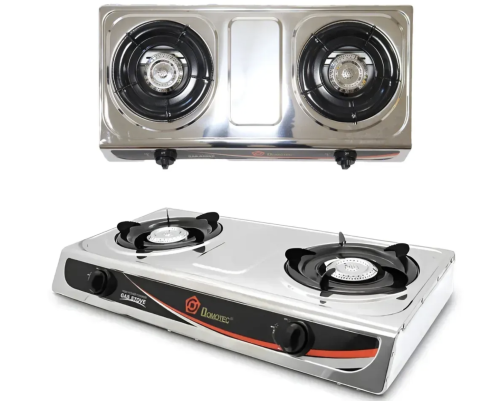 Настільна газова плита MS 6606 на 2 конфорки, нержавіюча сталь