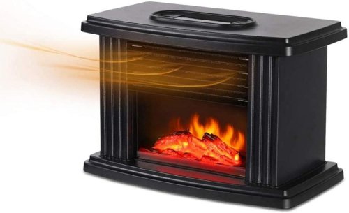 Портативний міні-обігрівач-камін Flame Heater для дому з ефектом полум’я